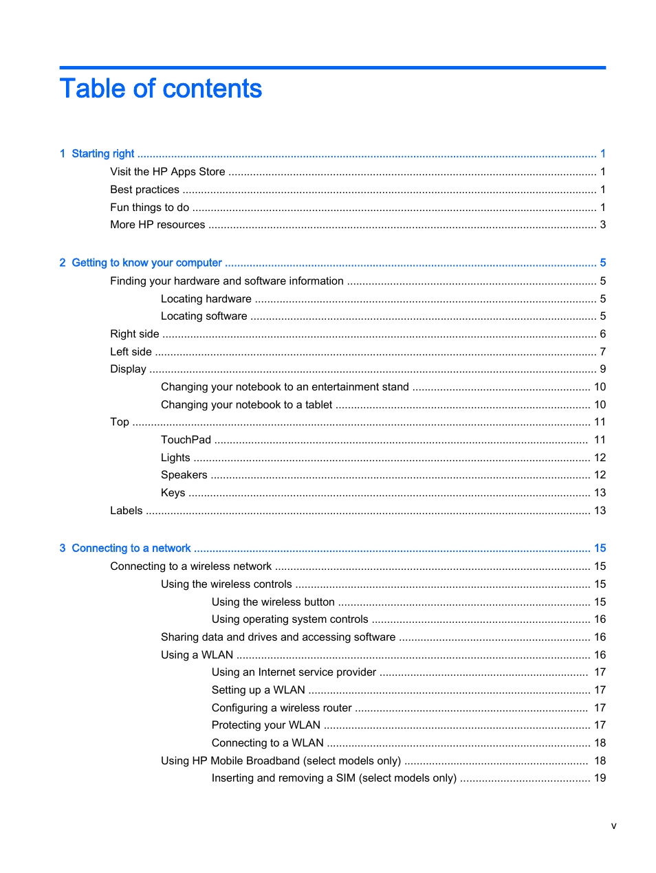 HP x360 310 G1 Convertible PC User Manual | Page 5 / 72