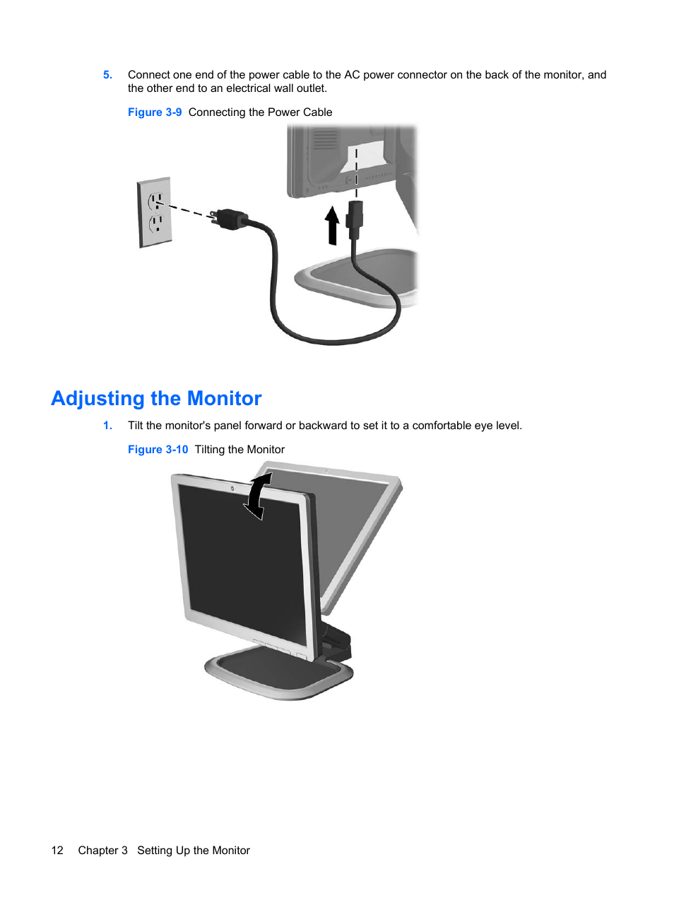 Adjusting the monitor | HP L1950 19-inch LCD Monitor User Manual | Page 18 / 55