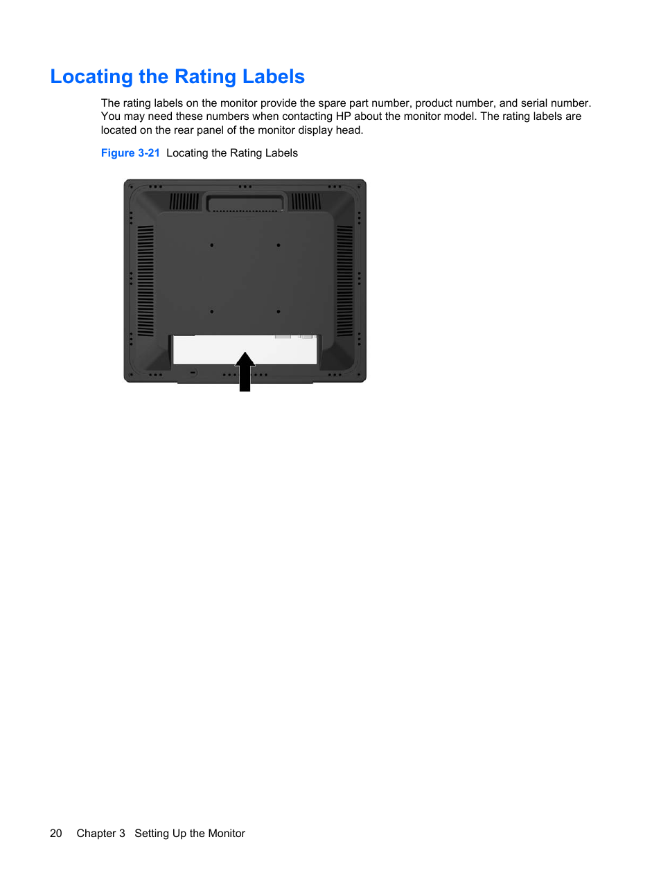 Locating the rating labels | HP L1950 19-inch LCD Monitor User Manual | Page 26 / 55