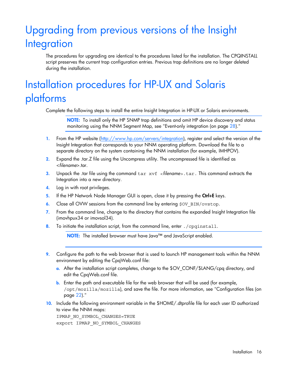 For installati | HP Remote Insight Lights-Out Edition II Board User Manual | Page 16 / 105