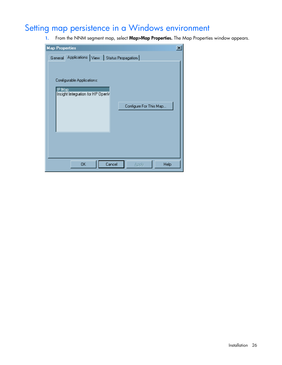 Setting map persistence in a windows environment, Windows® platforms | HP Remote Insight Lights-Out Edition II Board User Manual | Page 26 / 105