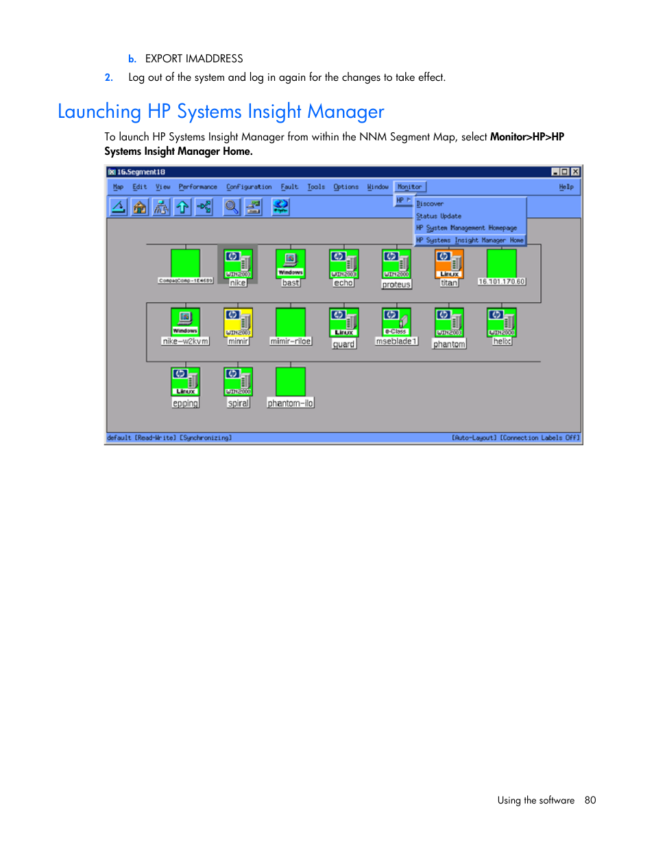 Launching hp systems insight manager | HP Remote Insight Lights-Out Edition II Board User Manual | Page 80 / 105