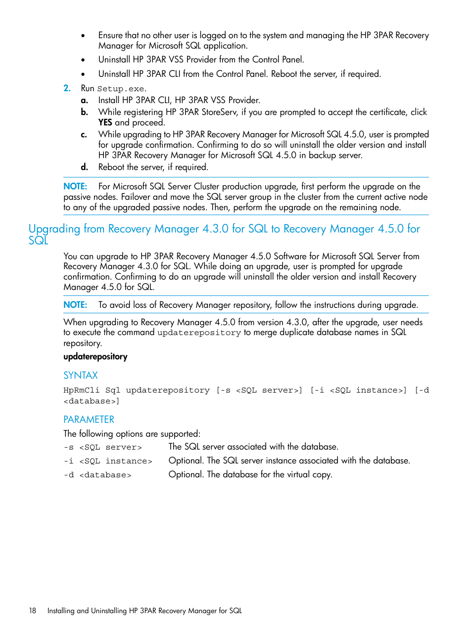 HP 3PAR Recovery Manager Software User Manual | Page 18 / 110