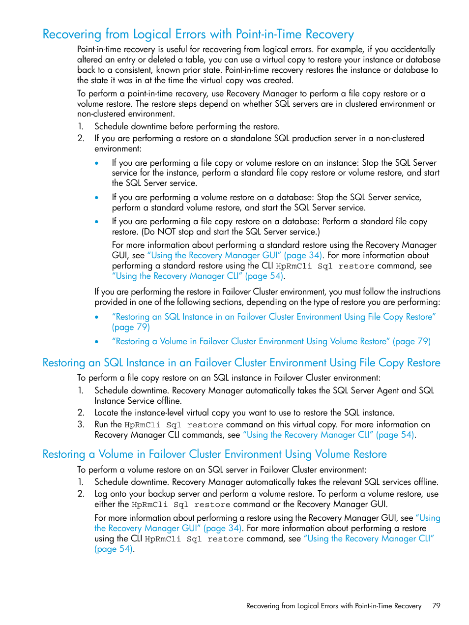 HP 3PAR Recovery Manager Software User Manual | Page 79 / 110