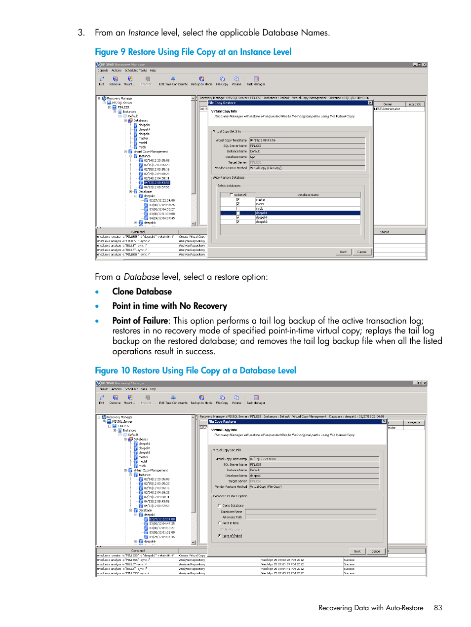 HP 3PAR Recovery Manager Software User Manual | Page 83 / 110