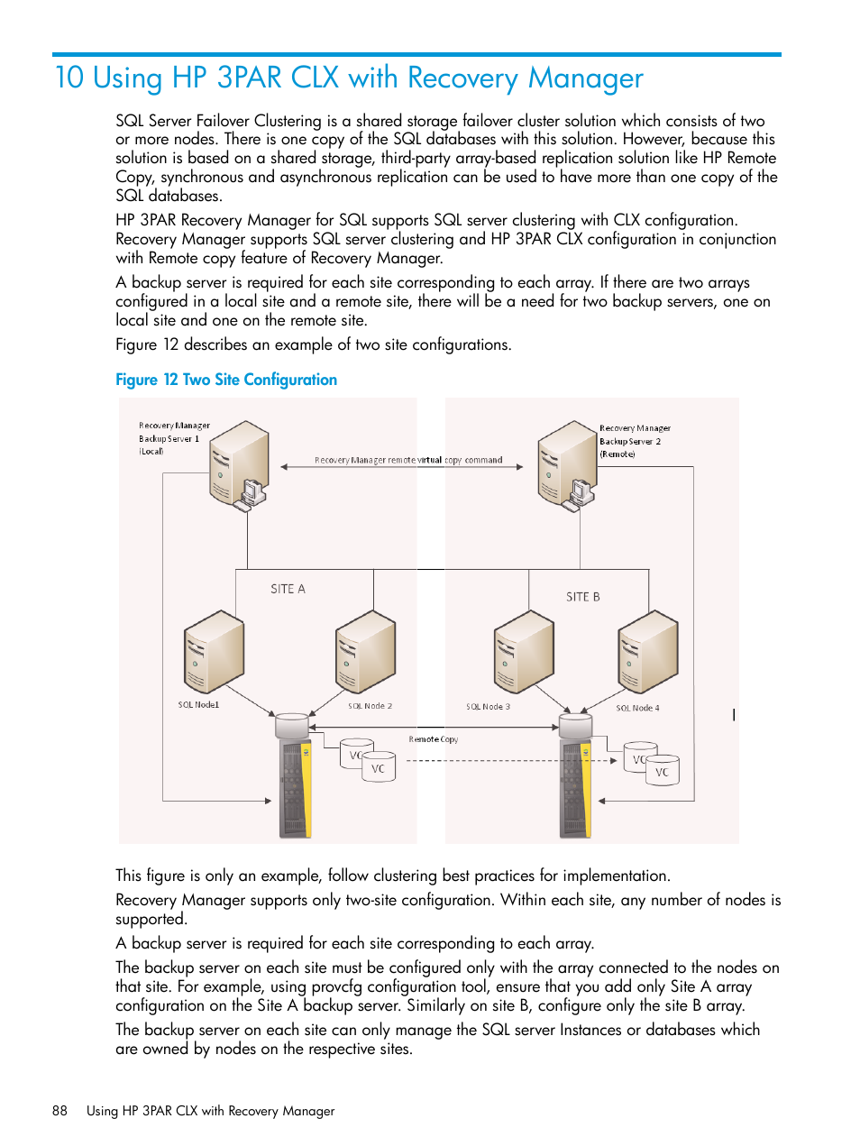 10 using hp 3par clx with recovery manager | HP 3PAR Recovery Manager Software User Manual | Page 88 / 110
