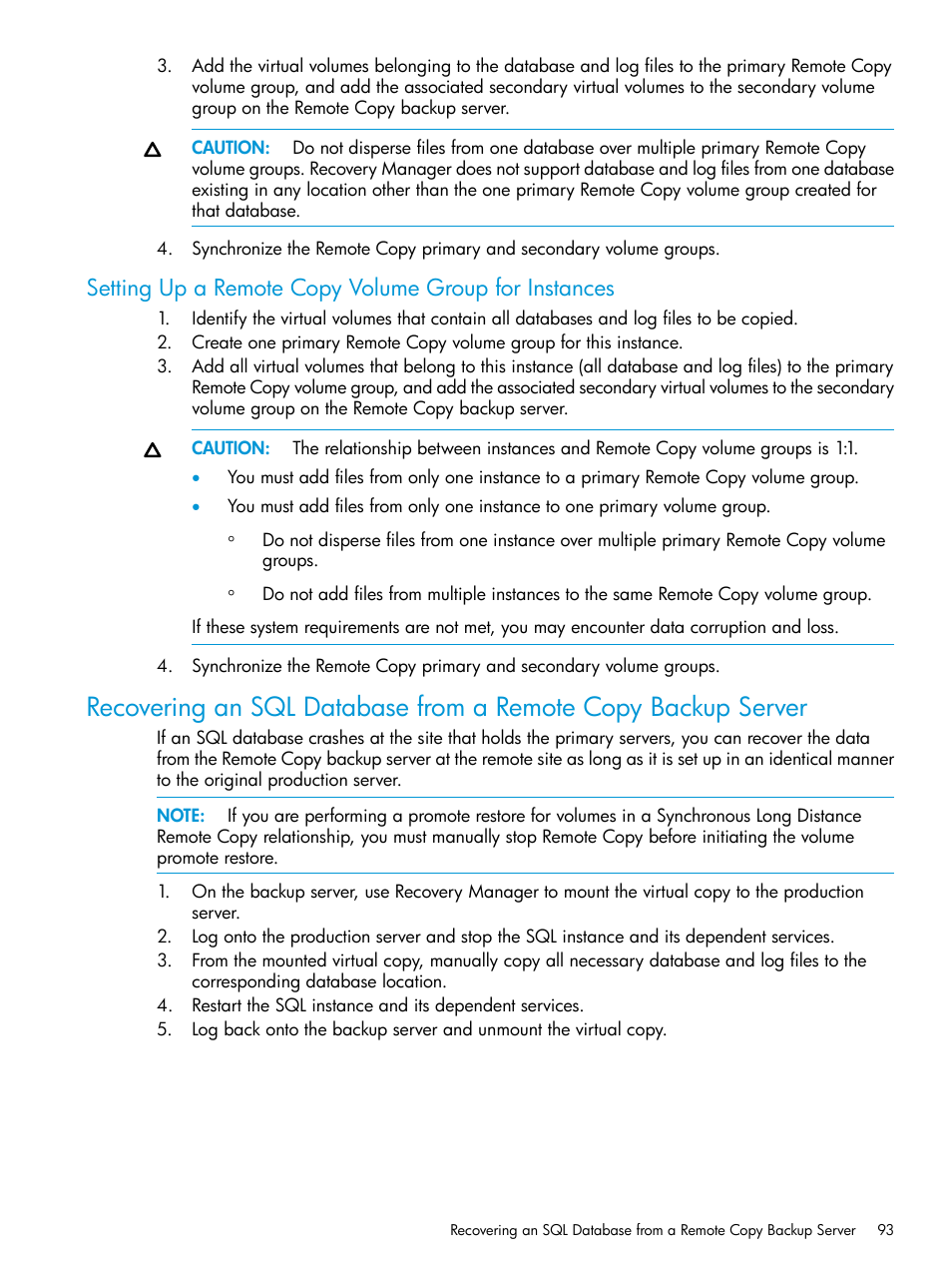 HP 3PAR Recovery Manager Software User Manual | Page 93 / 110