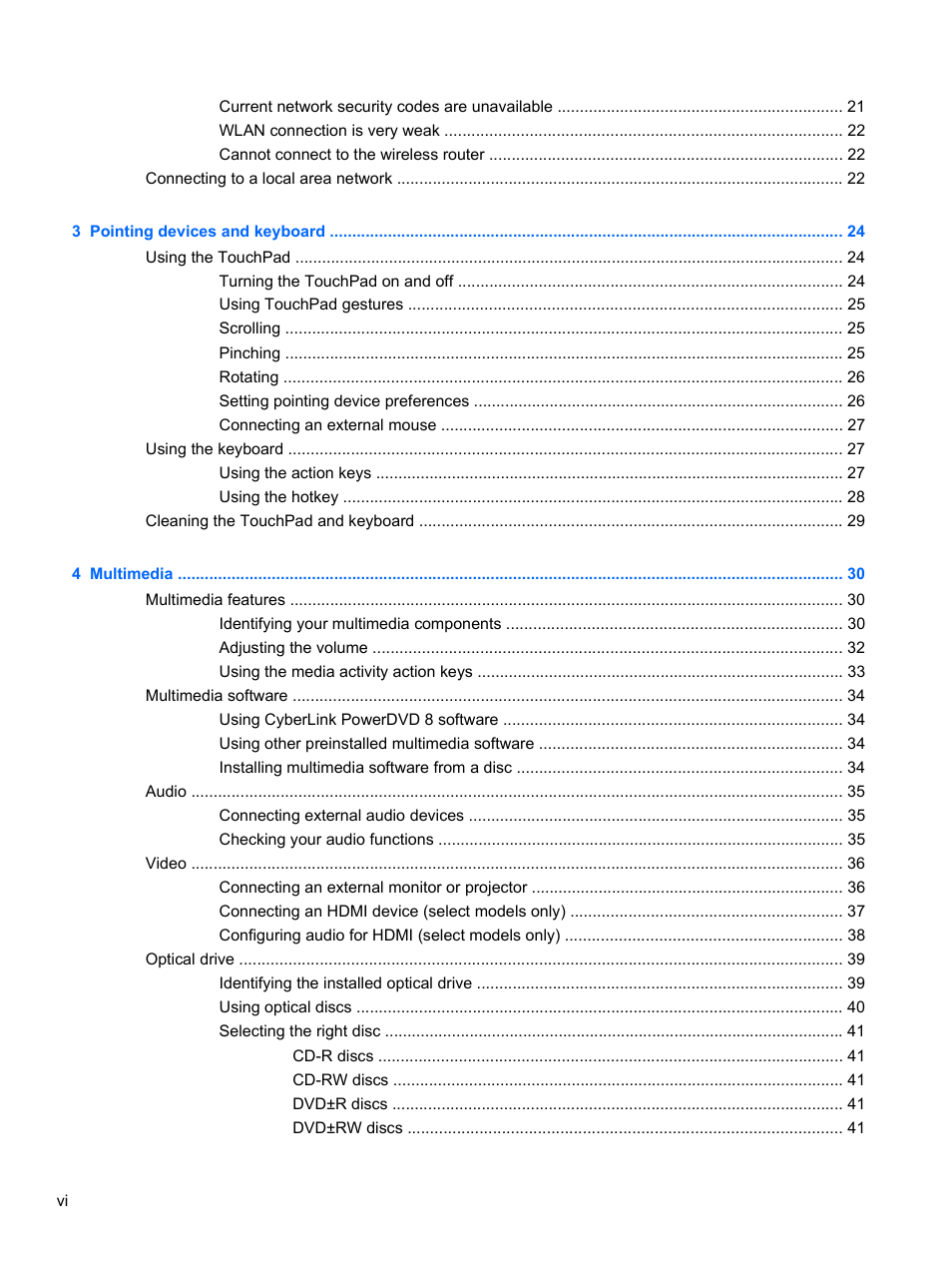 HP Compaq Presario CQ42-152TU Notebook PC User Manual | Page 6 / 123