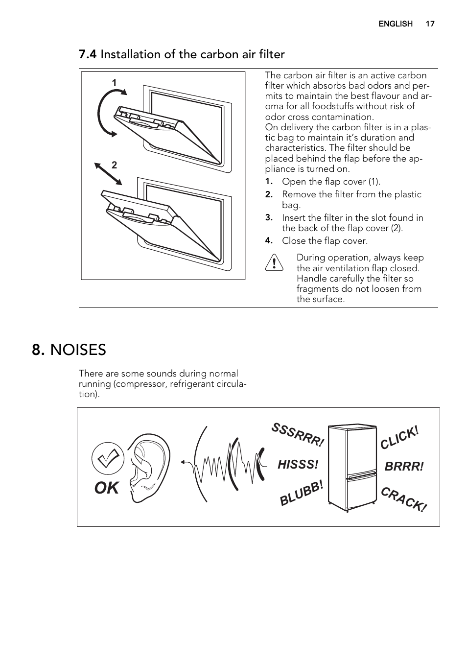 Noises | AEG S93000KZM0 User Manual | Page 17 / 80