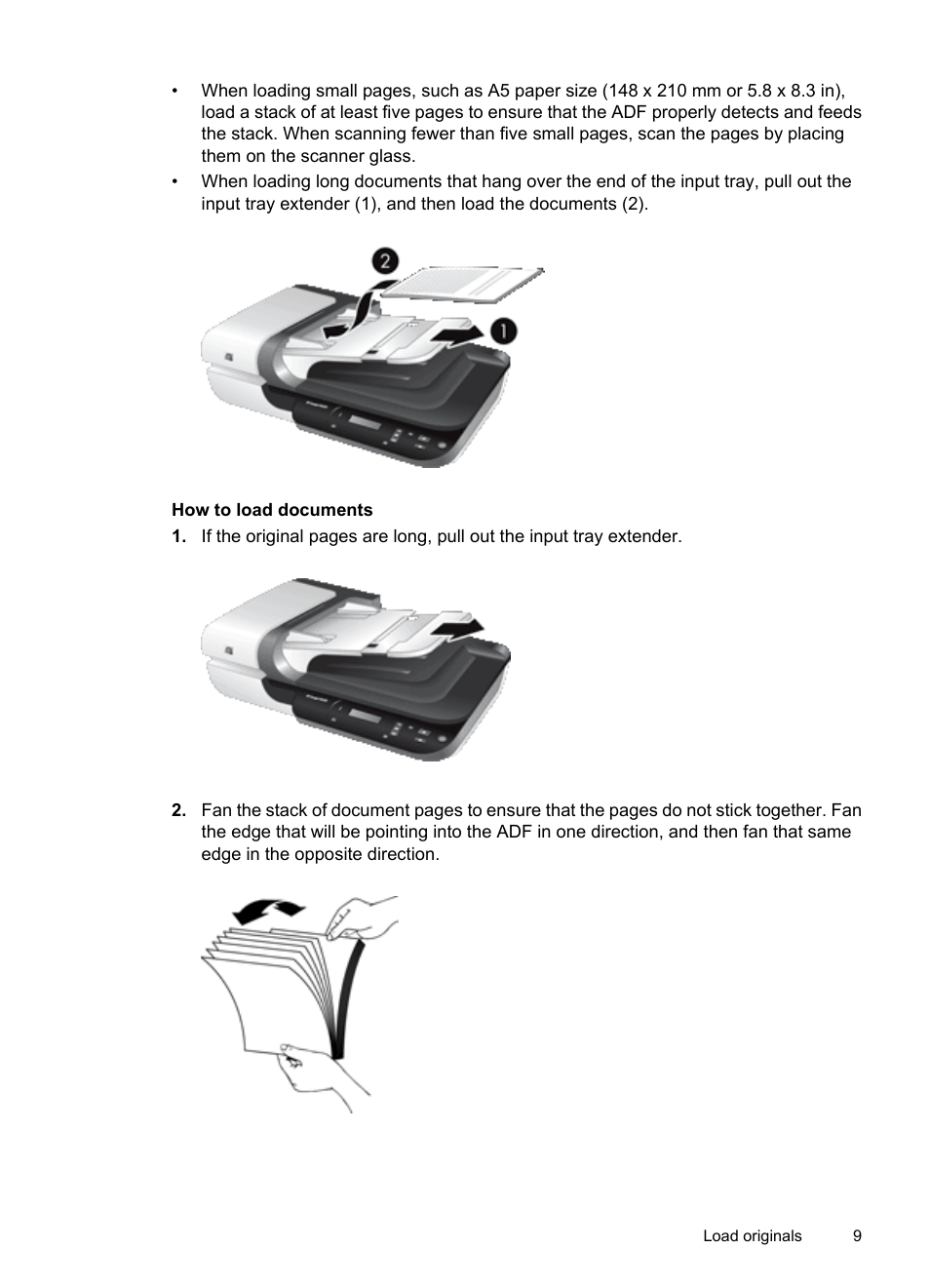 How to load documents | HP Scanjet N6310 Document Flatbed Scanner User Manual | Page 11 / 48