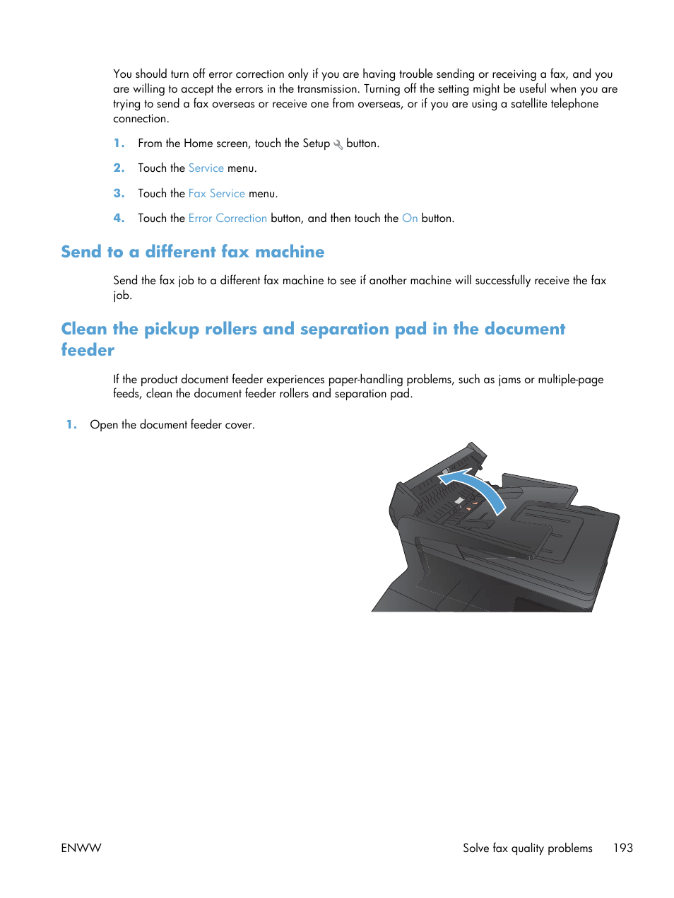 Send to a different fax machine | HP LaserJet Pro 200 color MFP M276nw User Manual | Page 209 / 238