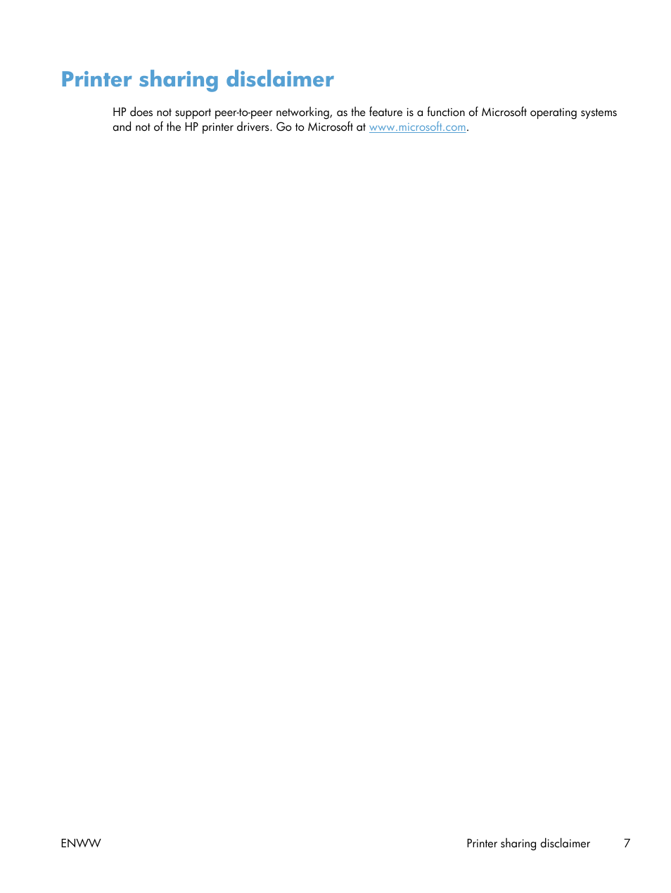Printer sharing disclaimer | HP LaserJet Pro 200 color MFP M276nw User Manual | Page 23 / 238