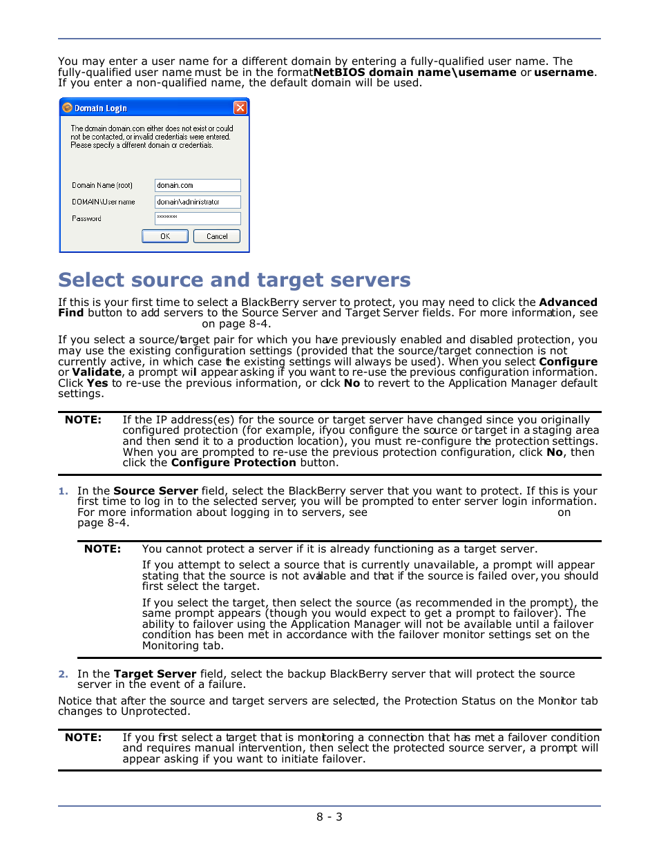 Select source and target servers, Select source and target servers -3 | HP Storage Mirroring V4.5 Software User Manual | Page 109 / 163