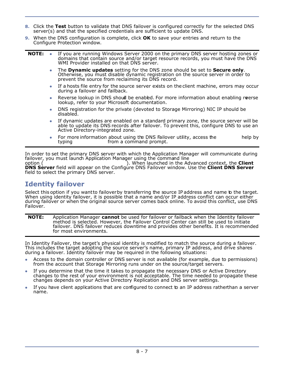 Identity failover | HP Storage Mirroring V4.5 Software User Manual | Page 113 / 163