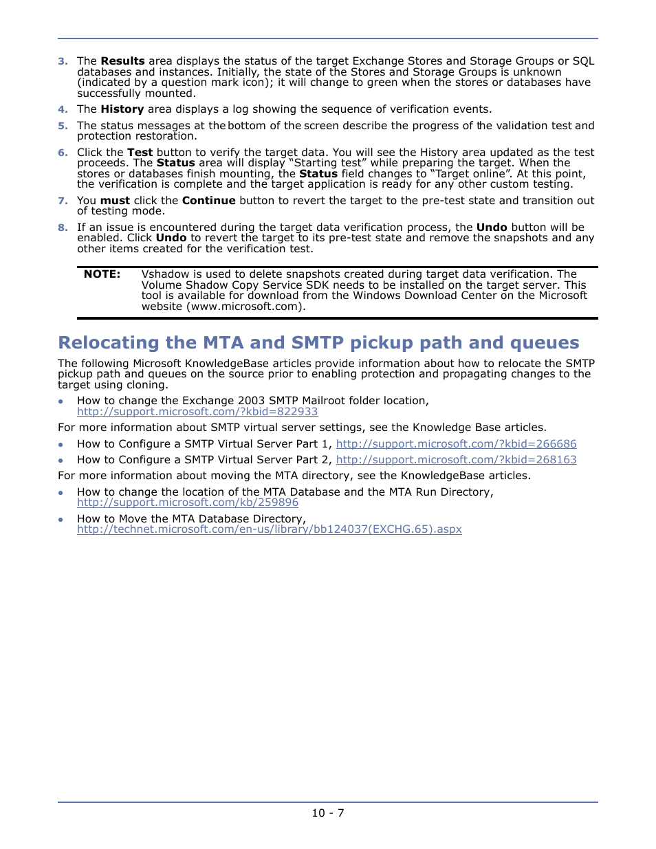 Relocating the mta and smtp pickup path and queues | HP Storage Mirroring V4.5 Software User Manual | Page 131 / 163