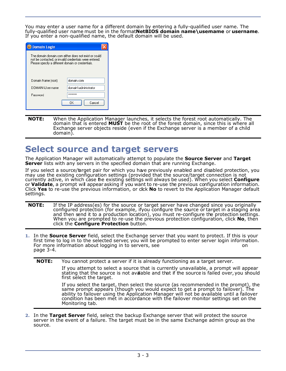 Select source and target servers, Select source and target servers -3 | HP Storage Mirroring V4.5 Software User Manual | Page 25 / 163