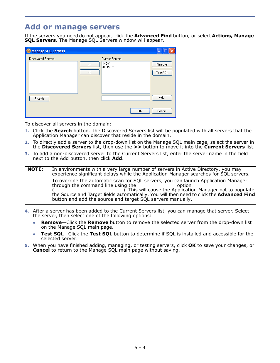 Add or manage servers, Add or manage servers -4 | HP Storage Mirroring V4.5 Software User Manual | Page 51 / 163