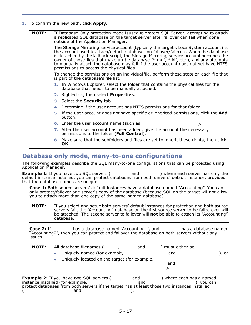 Database only mode, many-to-one configurations | HP Storage Mirroring V4.5 Software User Manual | Page 64 / 163