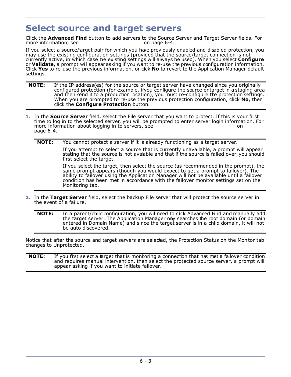 Select source and target servers, Select source and target servers -3 | HP Storage Mirroring V4.5 Software User Manual | Page 73 / 163