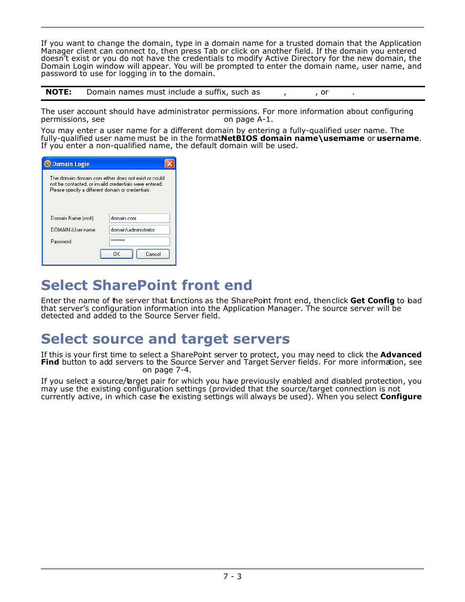 Select sharepoint front end, Select source and target servers | HP Storage Mirroring V4.5 Software User Manual | Page 89 / 163