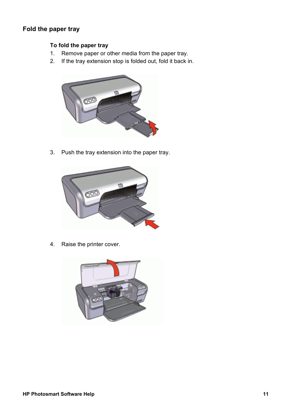 Fold the paper tray | HP Deskjet D2345 Printer User Manual | Page 13 / 88