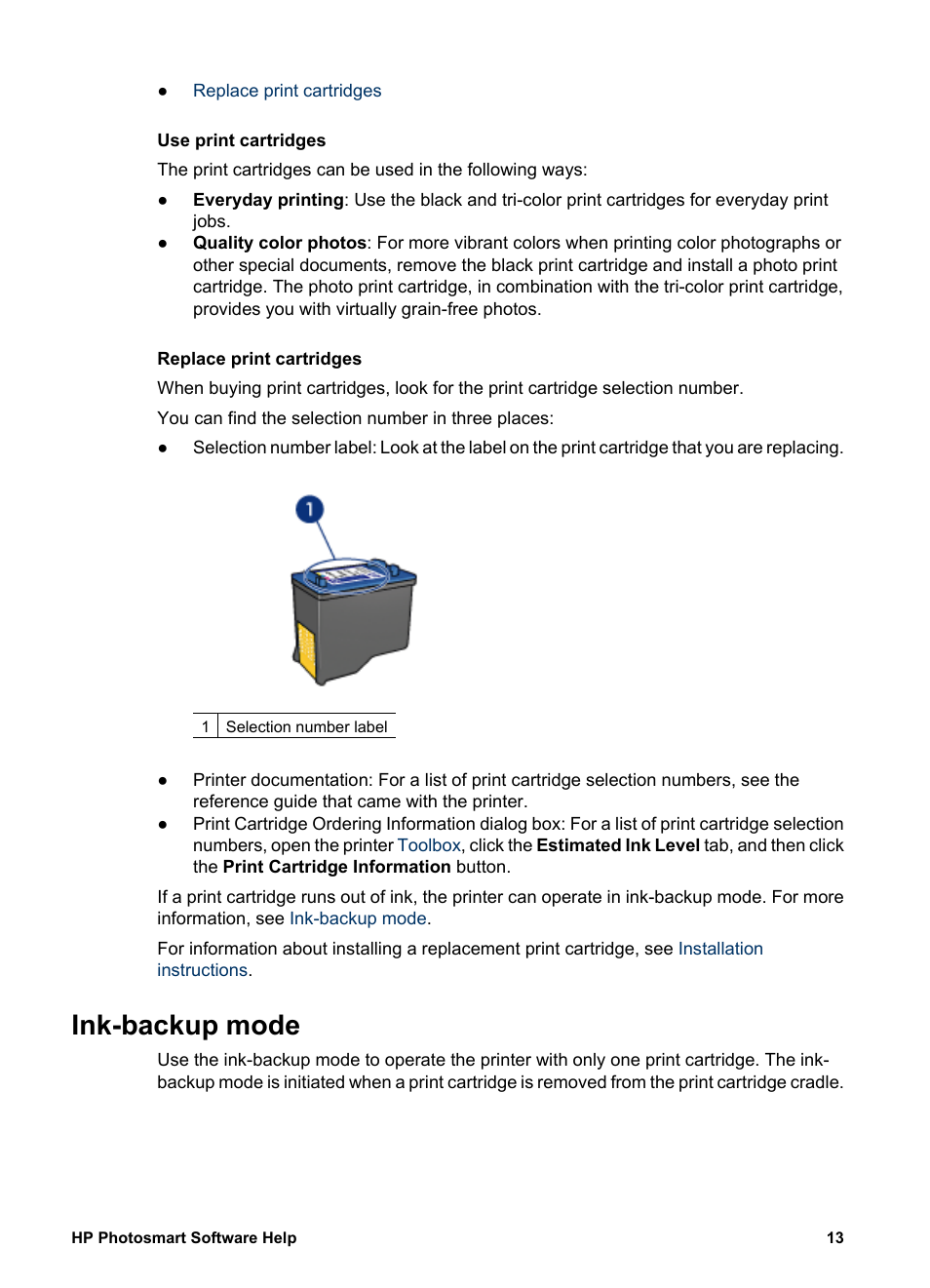 Ink-backup mode | HP Deskjet D2345 Printer User Manual | Page 15 / 88