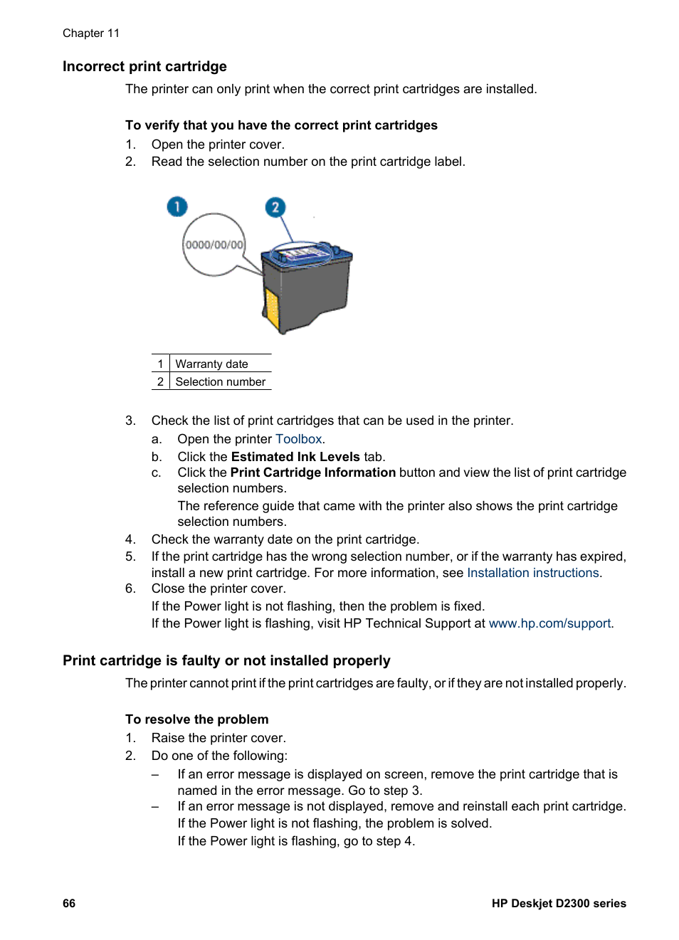 Incorrect print cartridge | HP Deskjet D2345 Printer User Manual | Page 68 / 88