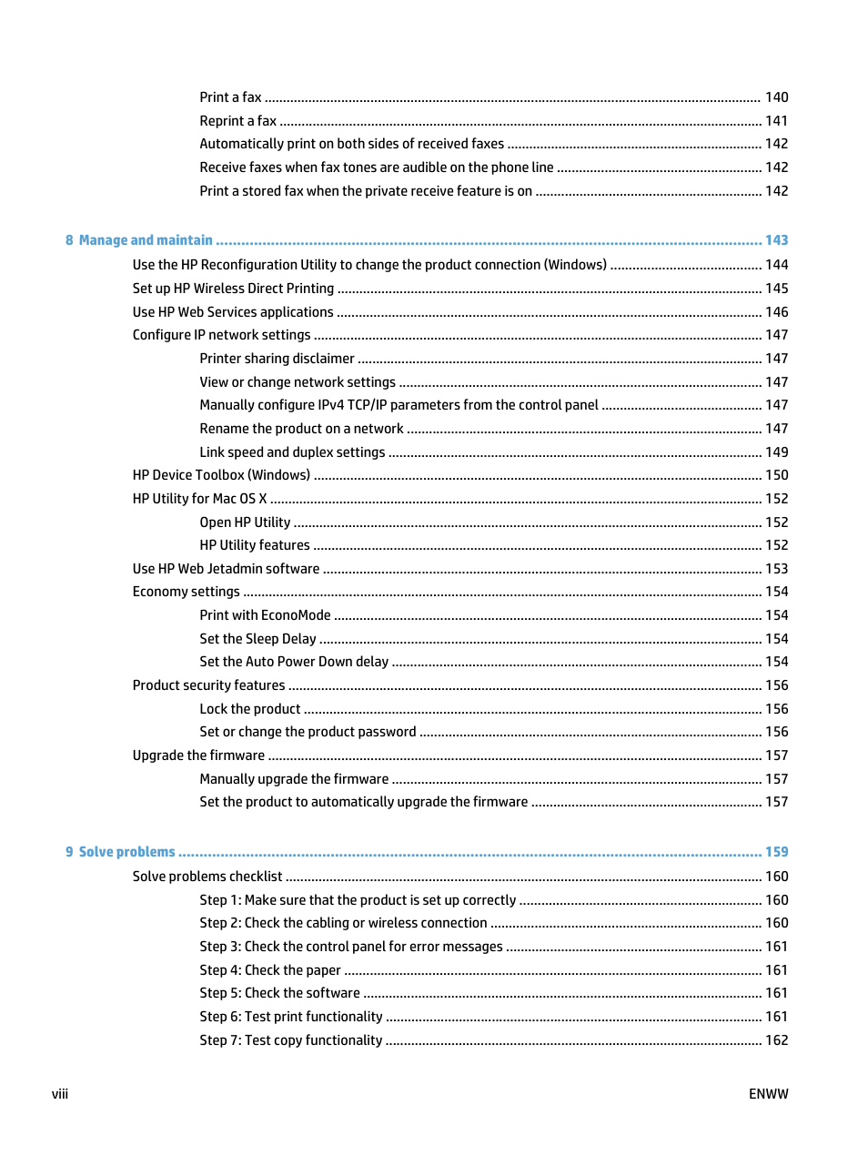 HP LaserJet Pro 500 Color MFP M570 User Manual | Page 10 / 252