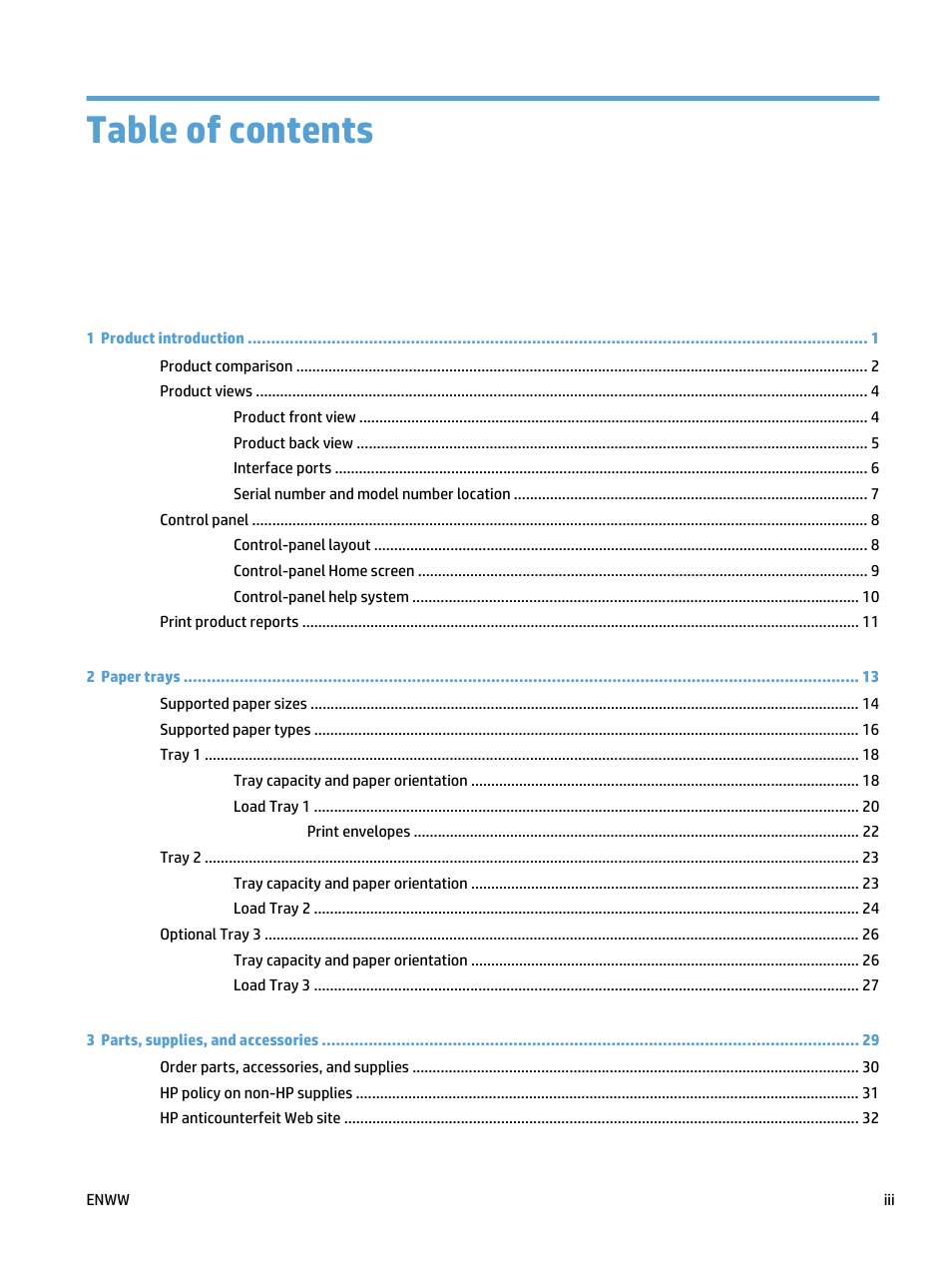 HP LaserJet Pro 500 Color MFP M570 User Manual | Page 5 / 252