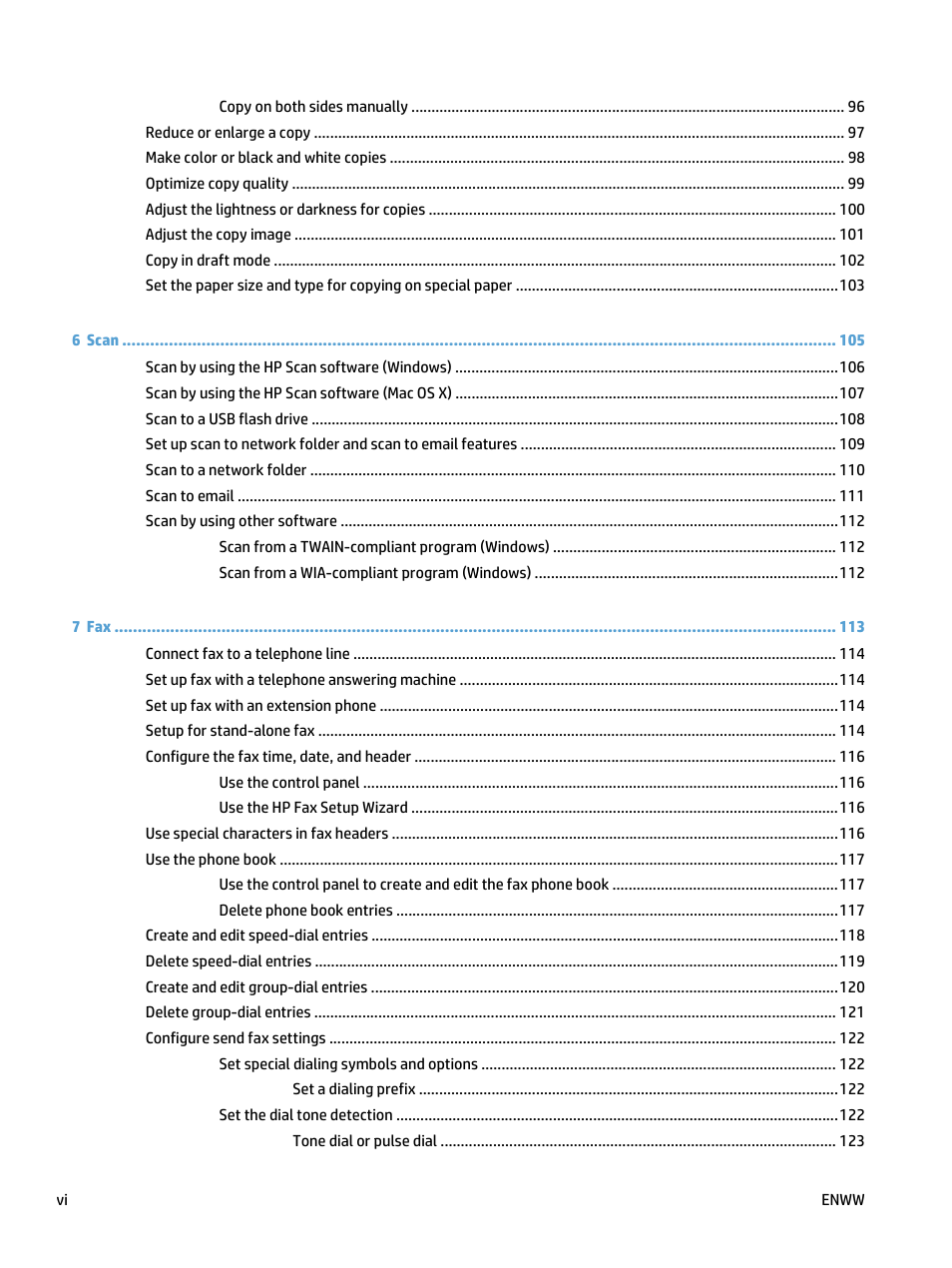 HP LaserJet Pro 500 Color MFP M570 User Manual | Page 8 / 252