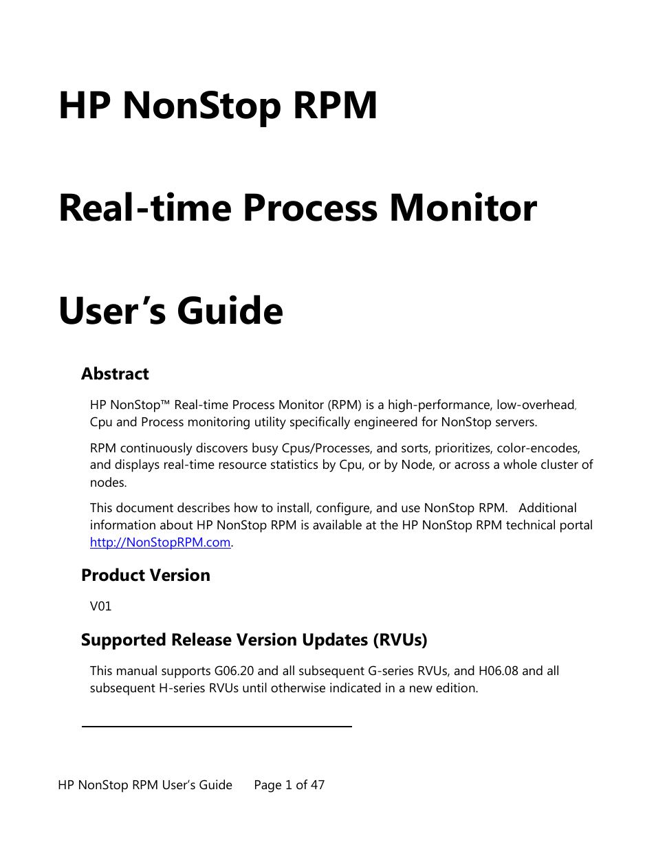 HP Integrity NonStop H-Series User Manual | 47 pages