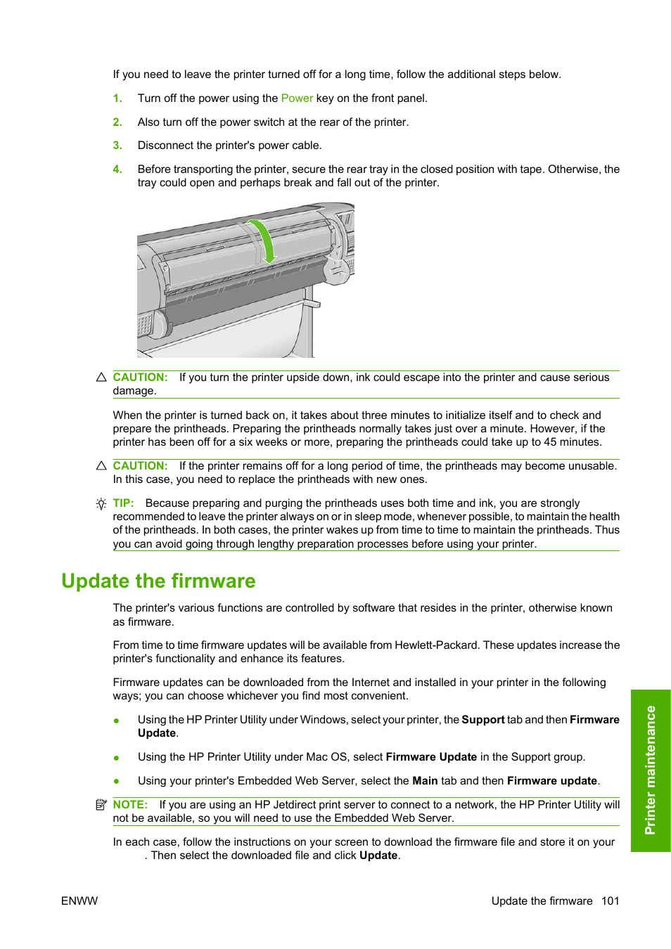 Update the firmware | HP Designjet T620 Printer series User Manual | Page 104 / 169