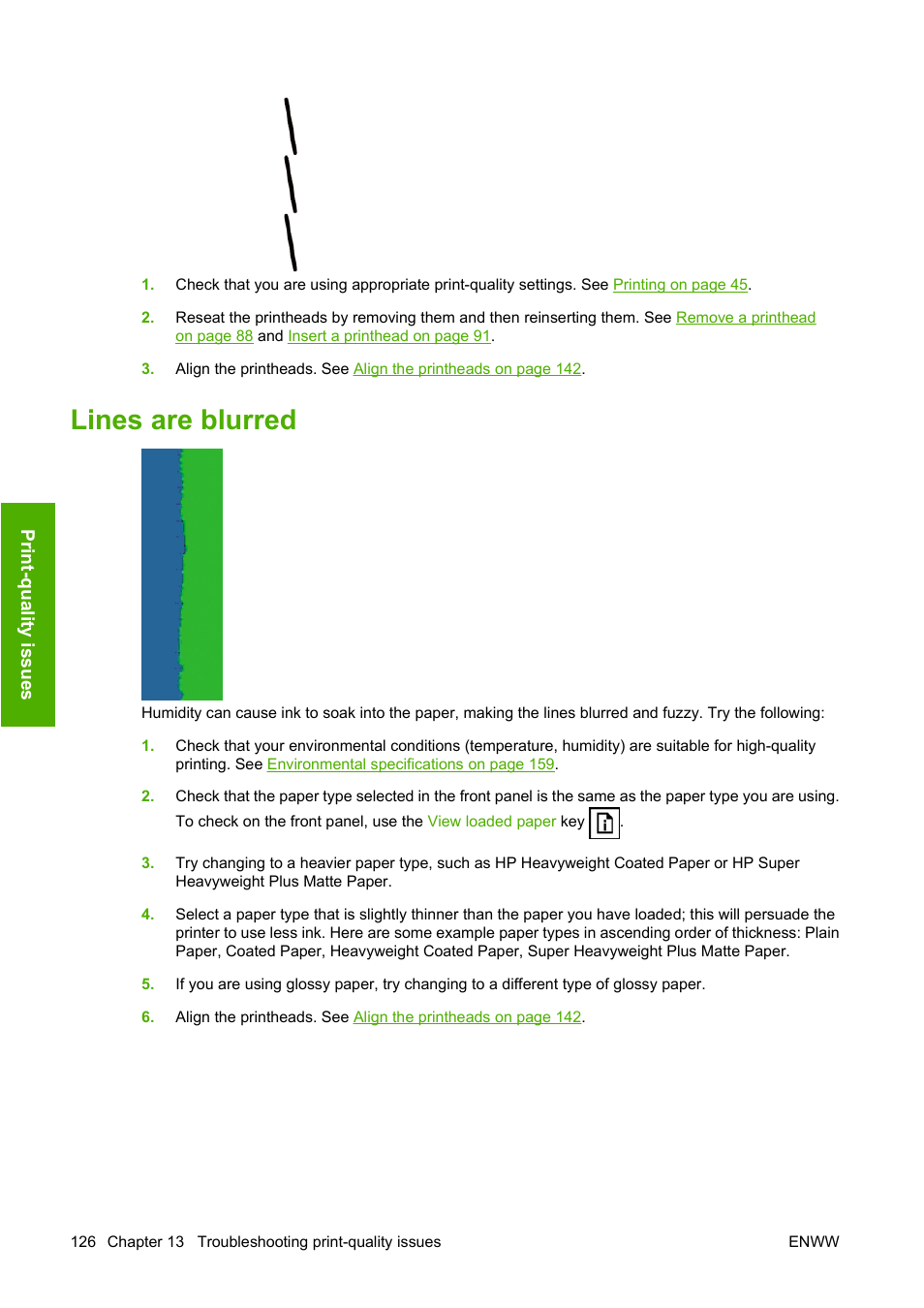 Lines are blurred | HP Designjet T620 Printer series User Manual | Page 129 / 169
