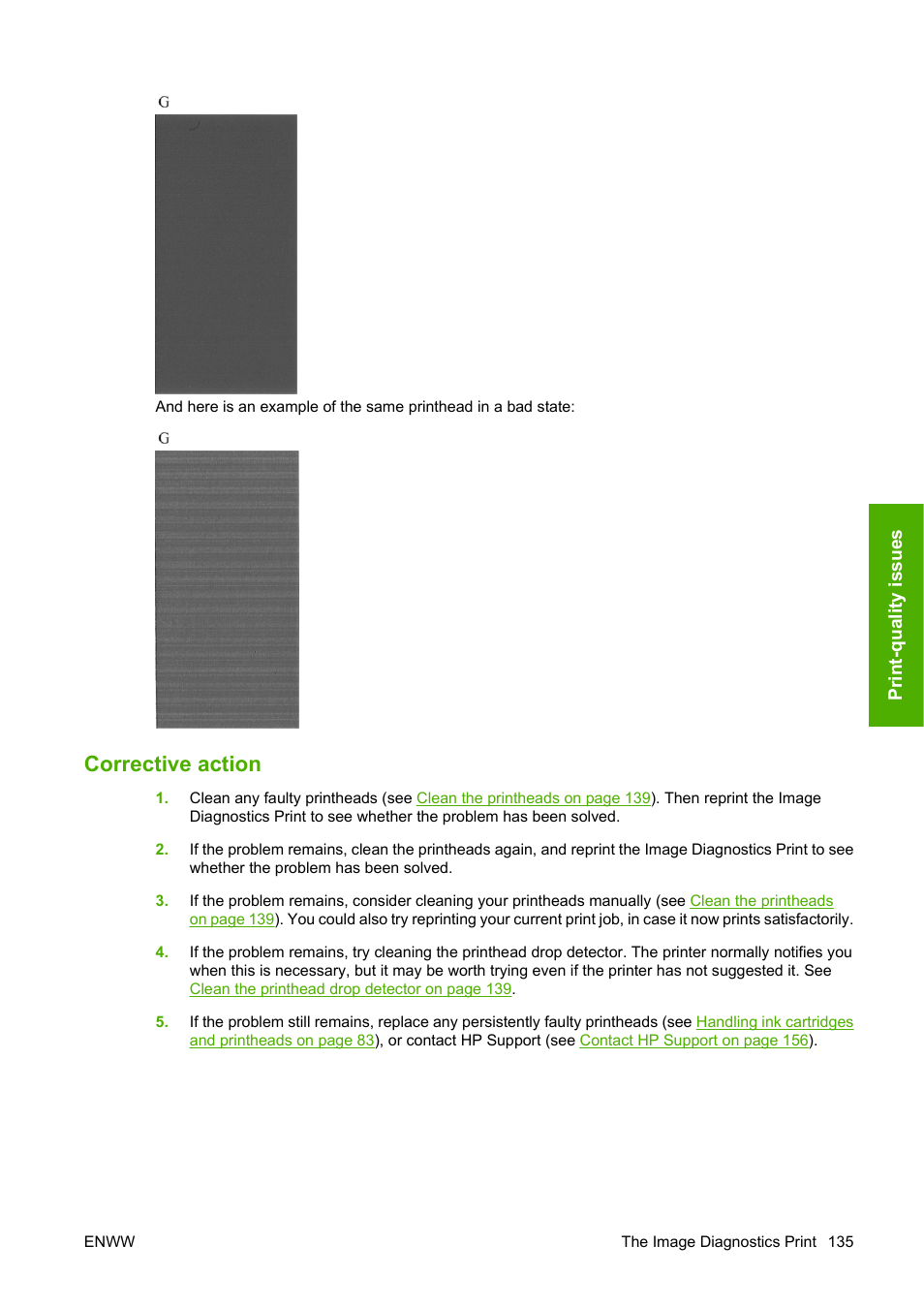 Corrective action | HP Designjet T620 Printer series User Manual | Page 138 / 169