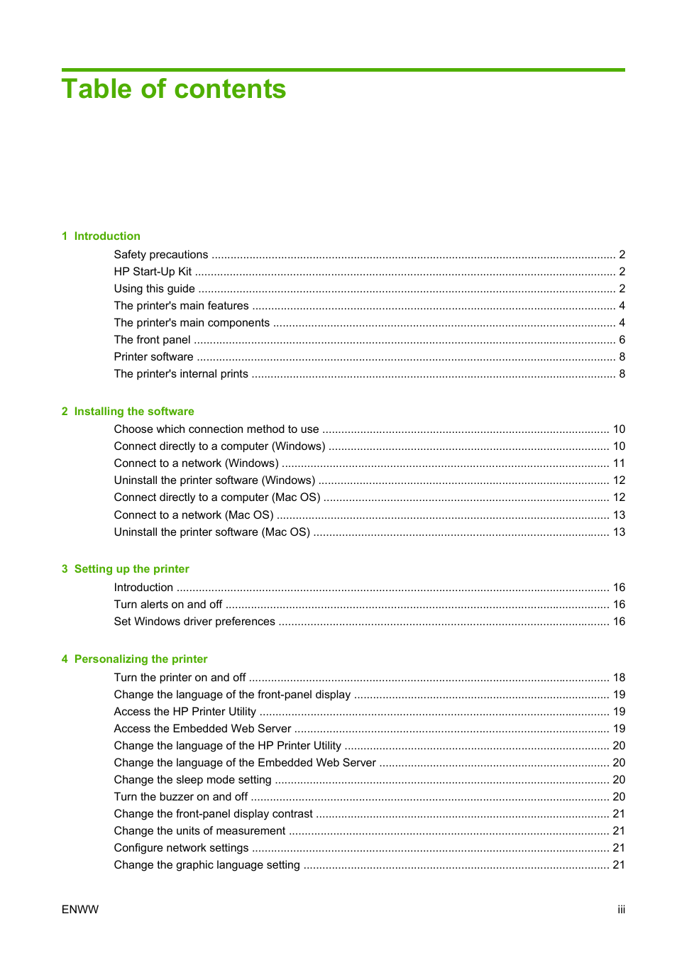HP Designjet T620 Printer series User Manual | Page 4 / 169