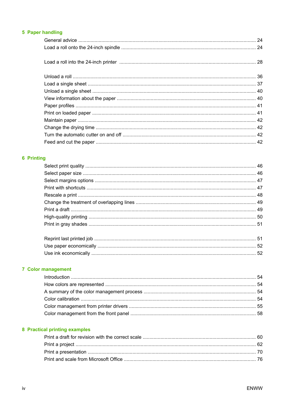 HP Designjet T620 Printer series User Manual | Page 5 / 169