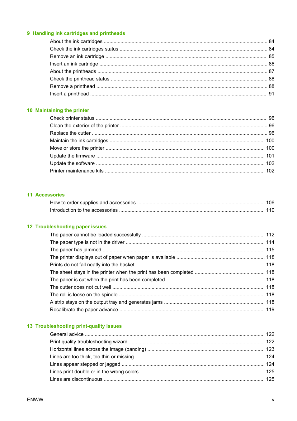HP Designjet T620 Printer series User Manual | Page 6 / 169