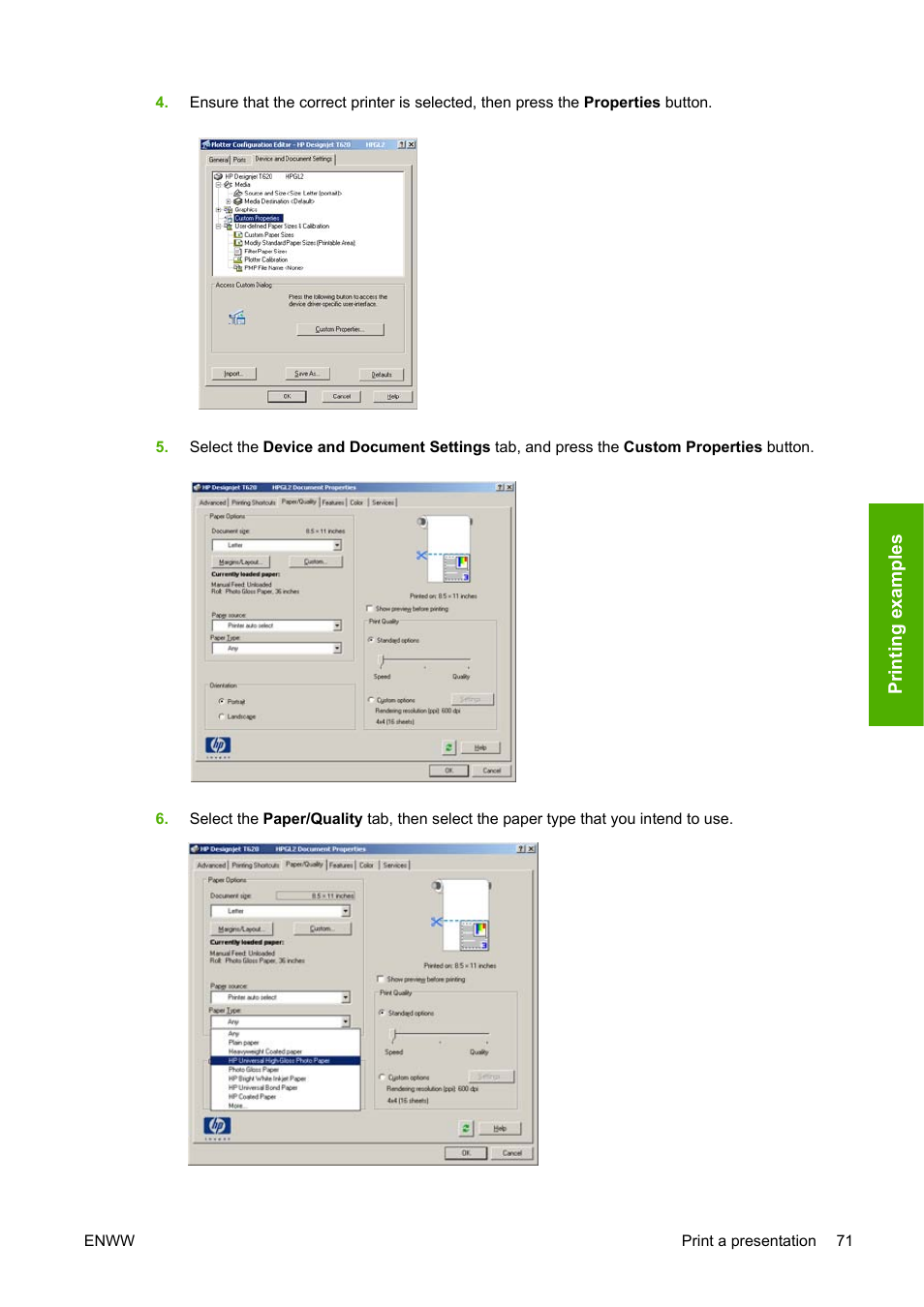 HP Designjet T620 Printer series User Manual | Page 74 / 169
