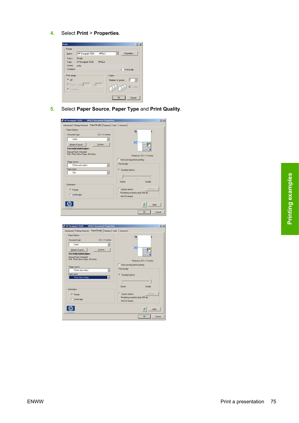 HP Designjet T620 Printer series User Manual | Page 78 / 169