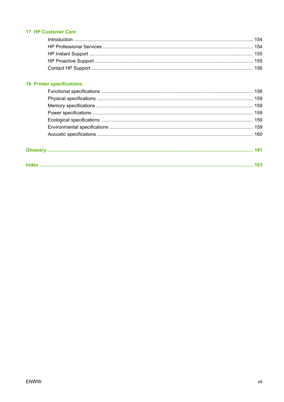 HP Designjet T620 Printer series User Manual | Page 8 / 169
