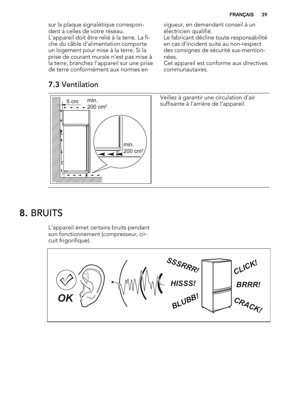Bruits | AEG A92200GNM0 User Manual | Page 39 / 84
