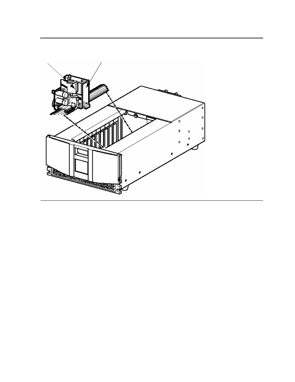 Figure 1-4, View of barcode reader and shuttle assembly | HP Integrity NonStop H-Series User Manual | Page 15 / 76