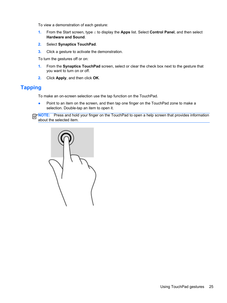 Tapping | HP Pavilion g4-2235dx Notebook PC User Manual | Page 35 / 84