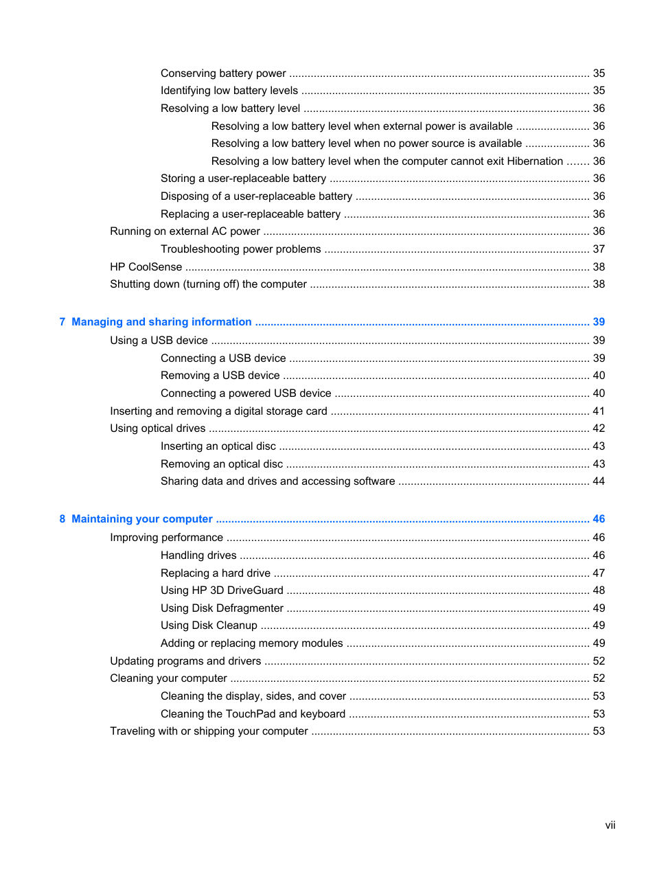 HP Pavilion g4-2235dx Notebook PC User Manual | Page 7 / 84