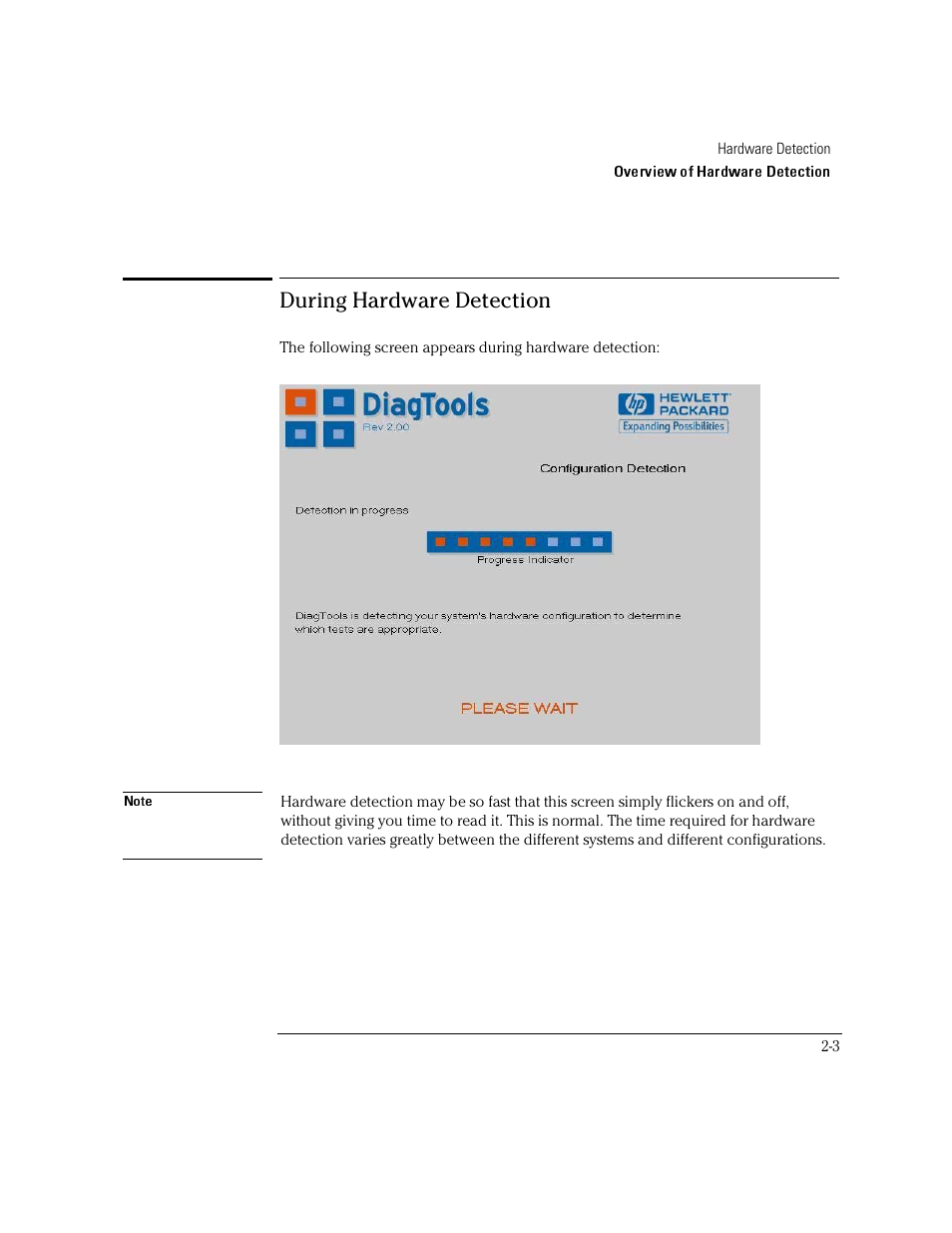 During hardware detection | HP OmniBook 4150 Notebook PC User Manual | Page 17 / 44