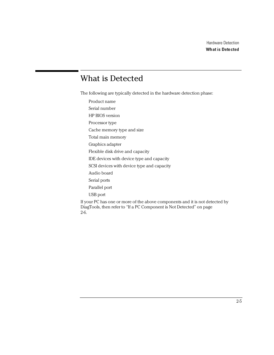 What is detected | HP OmniBook 4150 Notebook PC User Manual | Page 19 / 44
