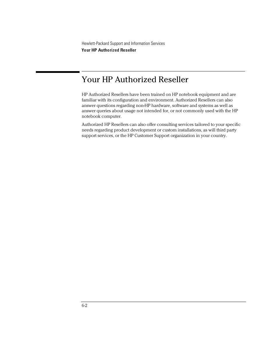Your hp authorized reseller | HP OmniBook 4150 Notebook PC User Manual | Page 42 / 44