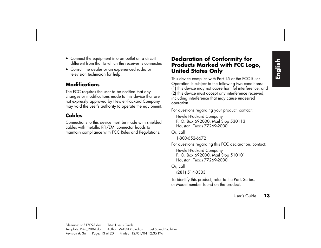 English | HP mx705c 17 inch Bulk CRT Monitor User Manual | Page 19 / 66