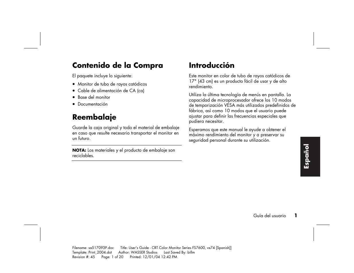 HP mx705c 17 inch Bulk CRT Monitor User Manual | Page 49 / 66