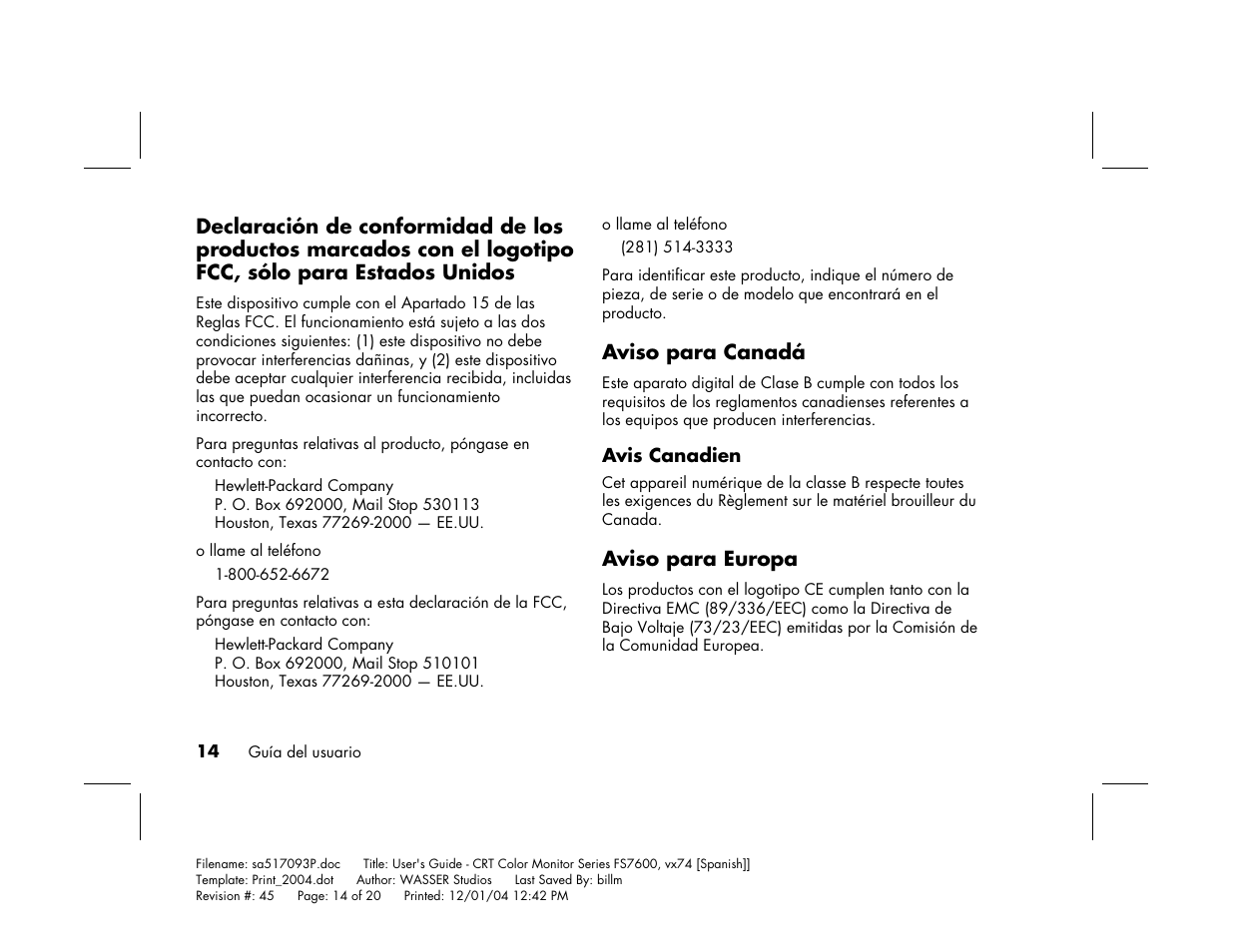 HP mx705c 17 inch Bulk CRT Monitor User Manual | Page 62 / 66